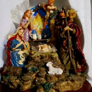 Fiber optic nativity decor